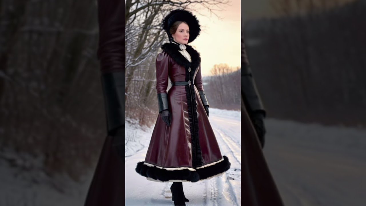 Winter leather #fashion #dress #ai