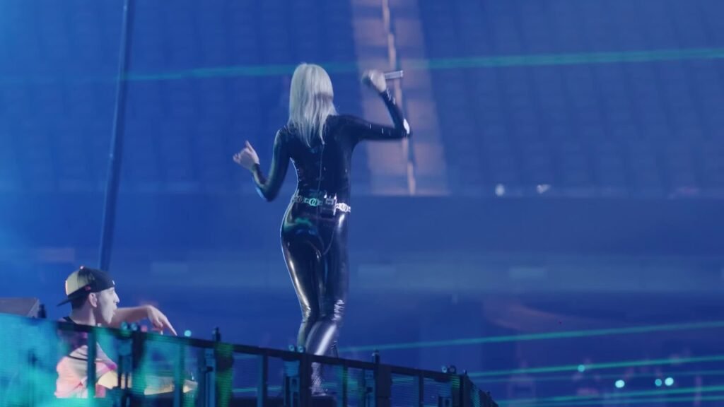 GG Magree in latex catsuit at ILLENIUMs Trilogy concert